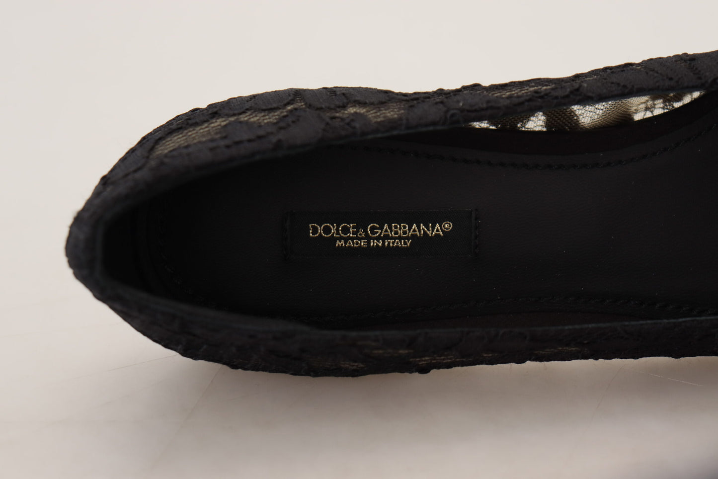 Dolce & Gabbana Elegant Black Lace Flat Shoes