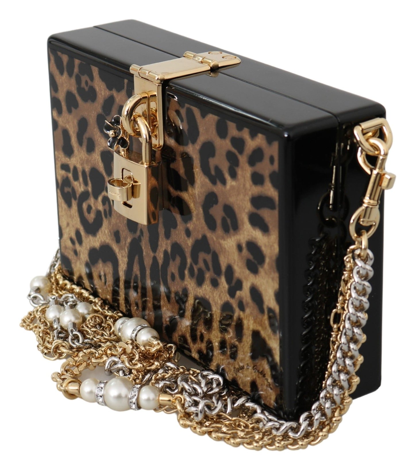 Dolce & Gabbana Dolce & Gabbana Brown Leopard Women Shoulder BOX Wood Women's Bag