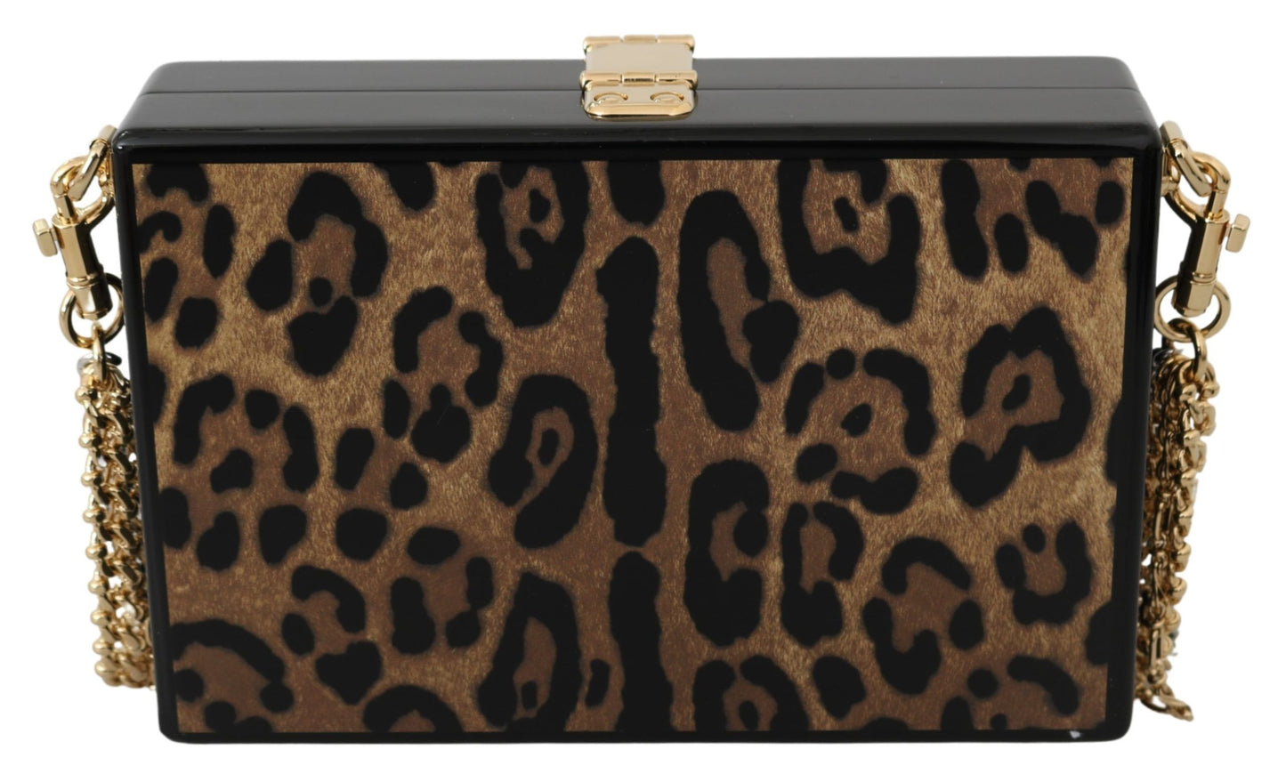 Dolce & Gabbana Dolce & Gabbana Brown Leopard Women Shoulder BOX Wood Women's Bag