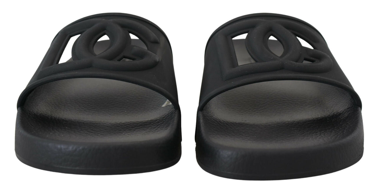 Dolce & Gabbana Elegant Black Slide Sandals