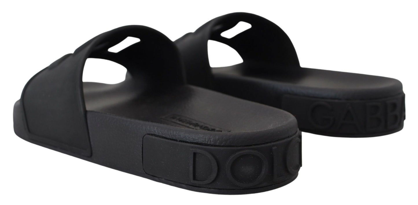 Dolce & Gabbana Elegant Black Slide Sandals