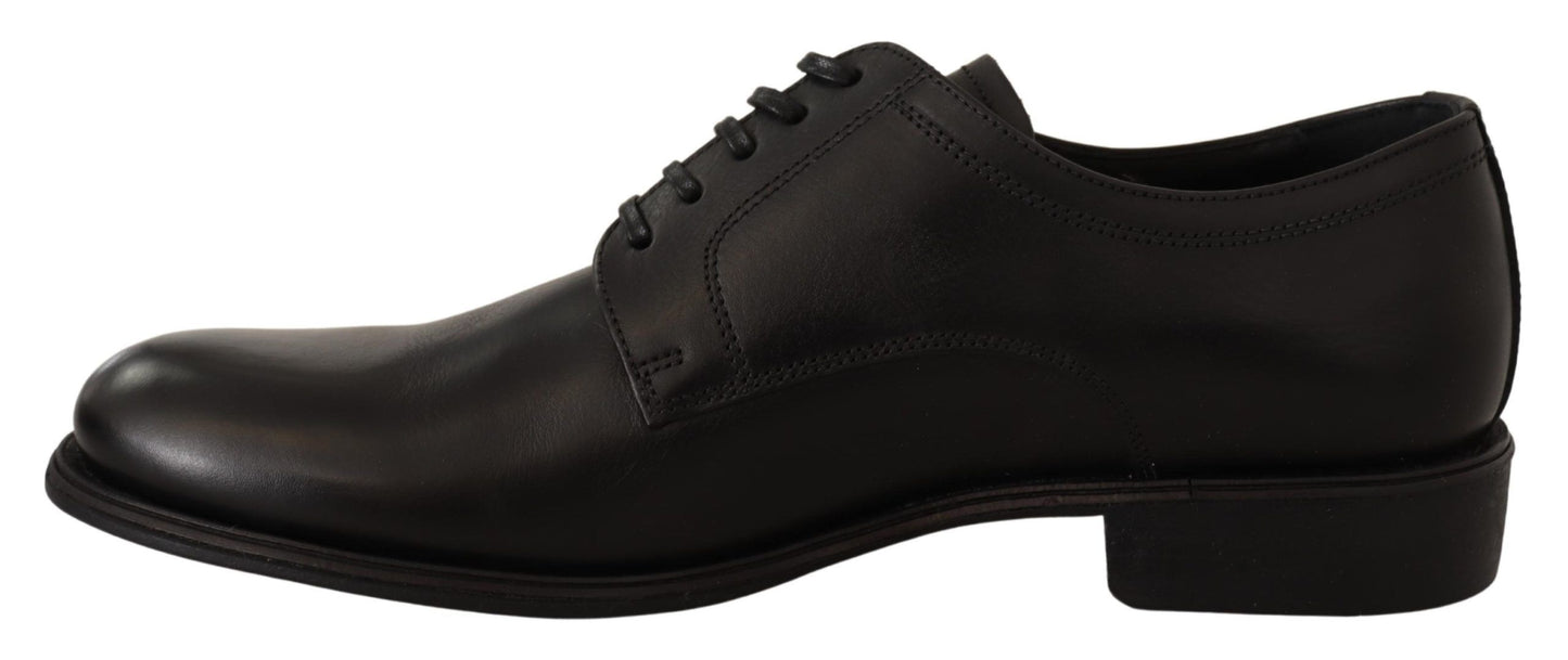 Dolce & Gabbana Black Leather Lace Up Mens Formal Derby Shoes