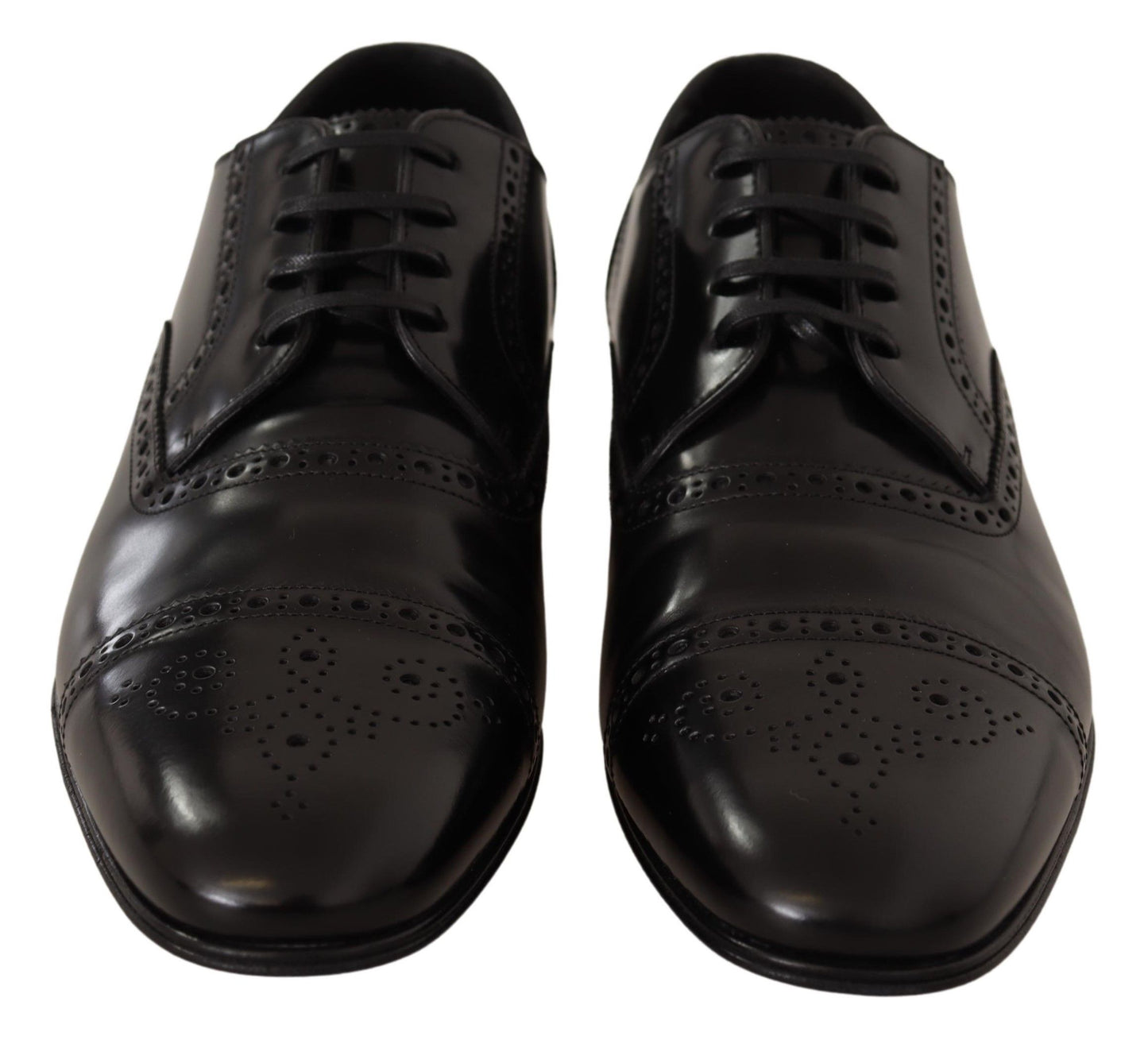 Dolce & Gabbana Elegant Black Leather Derby Oxford Shoes