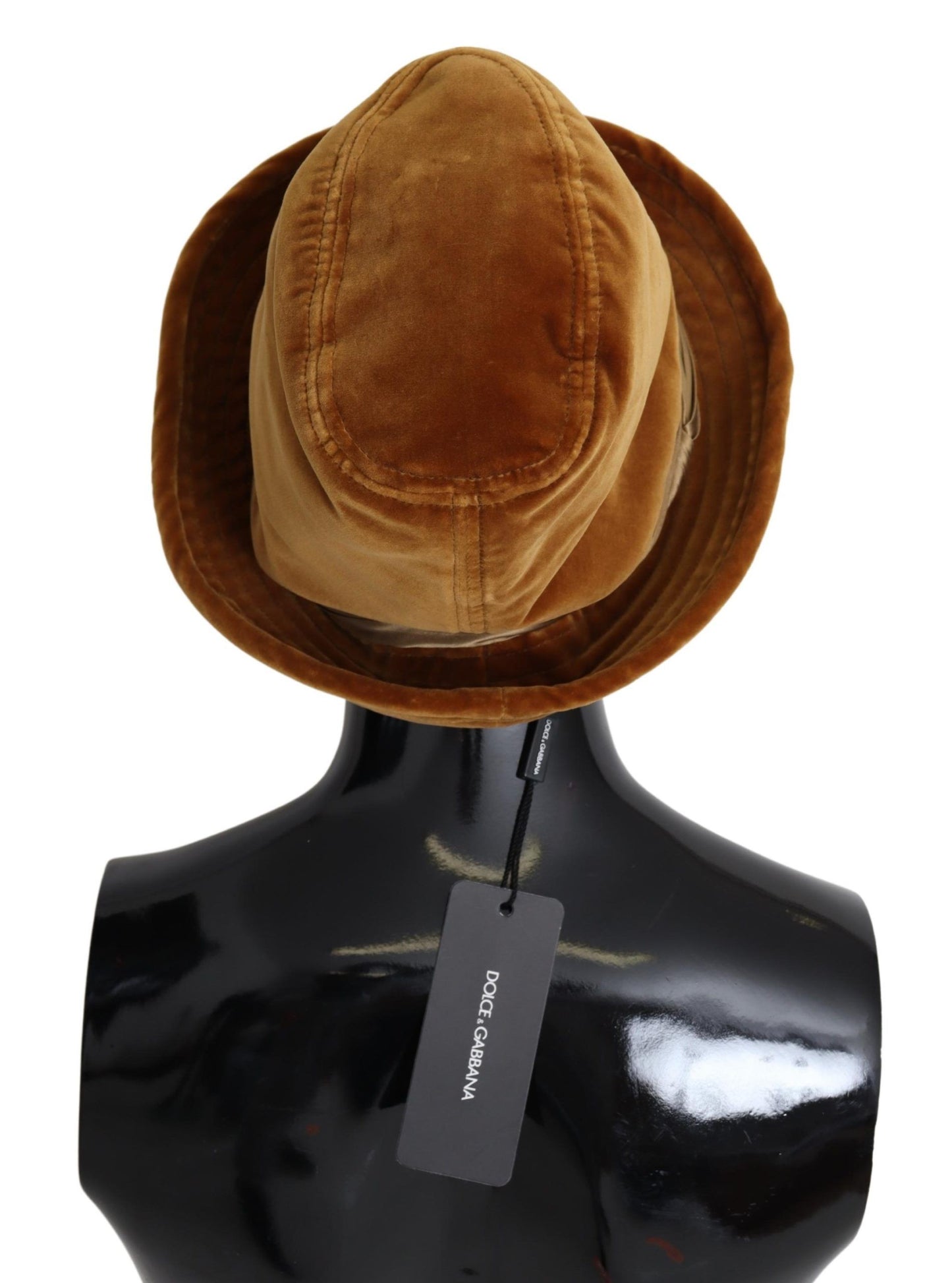 Dolce & Gabbana Elegant Mustard Velvet Bucket Cap