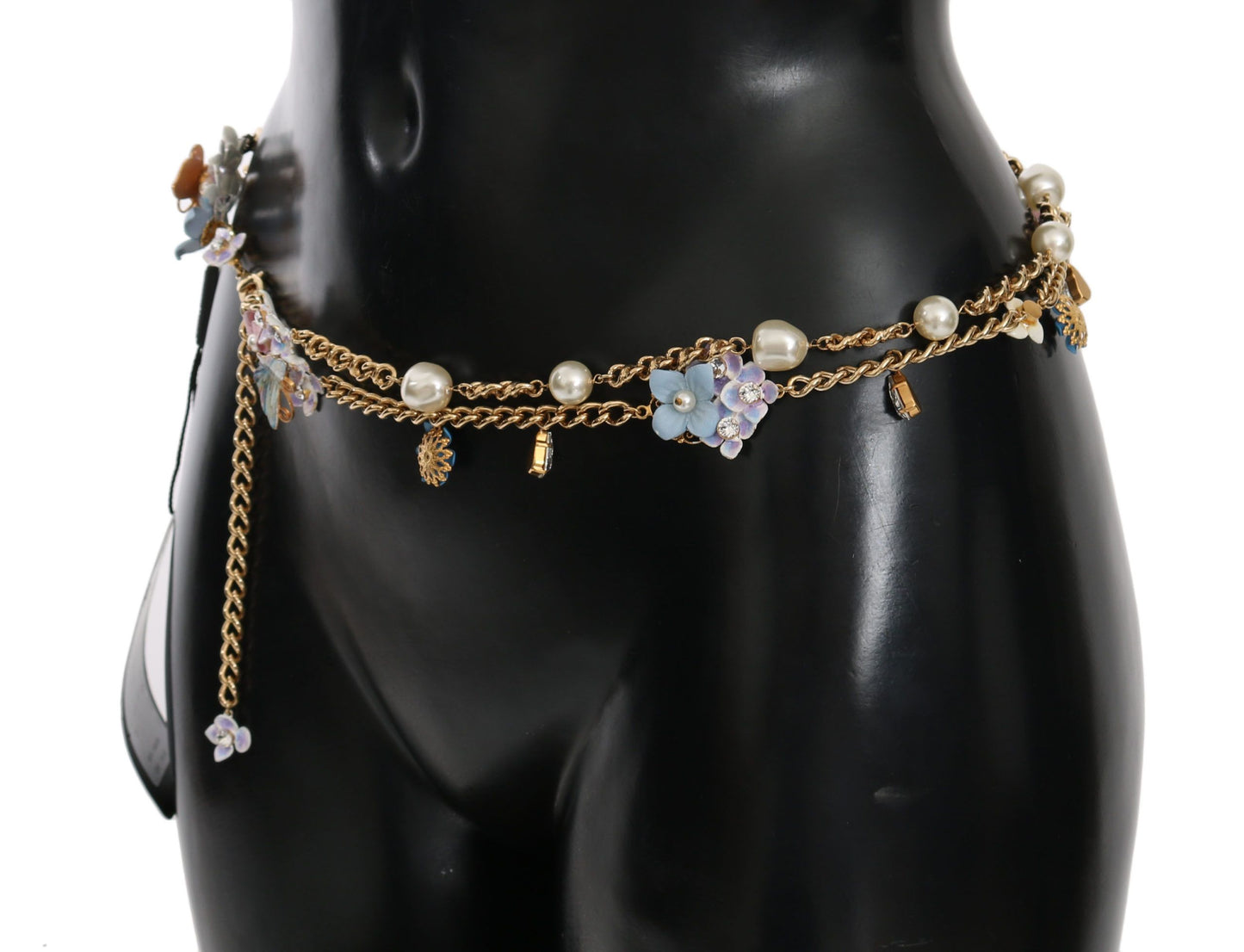 Dolce & Gabbana Elegant Pearl Embellished Gold Belt