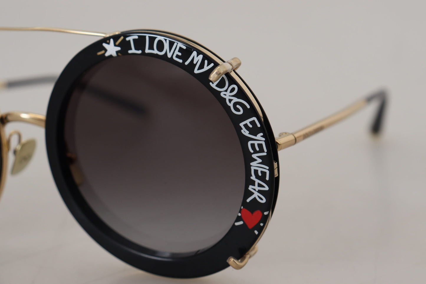 Dolce & Gabbana Elegant Black Gold Gradient Sunglasses