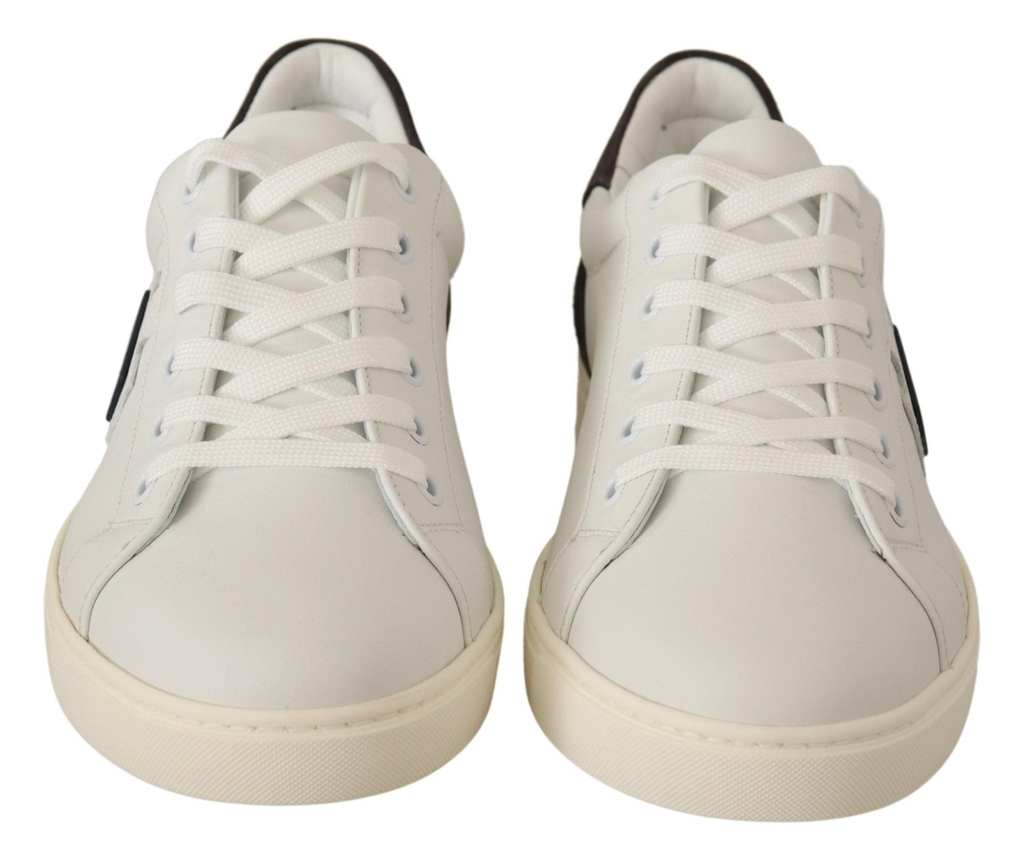 Dolce & Gabbana Quilted Leather Sneakers in White & Gray