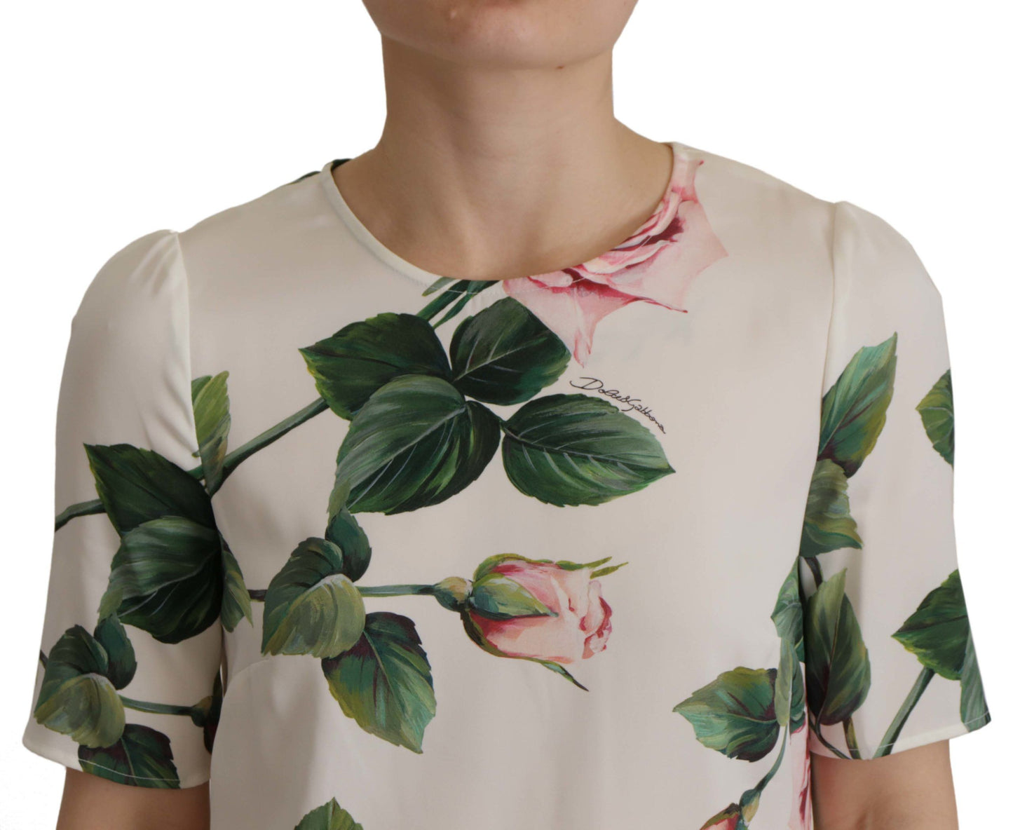 Dolce & Gabbana Multicolor Floral Zip Back Silk Blouse Top