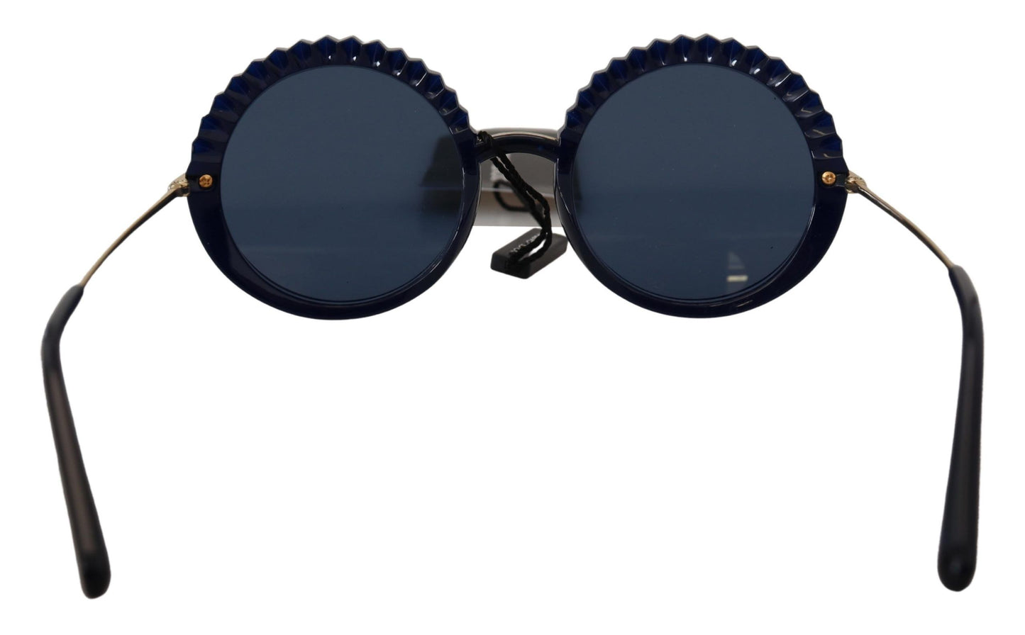 Dolce & Gabbana Elegant Navy-Gold Round Sunglasses