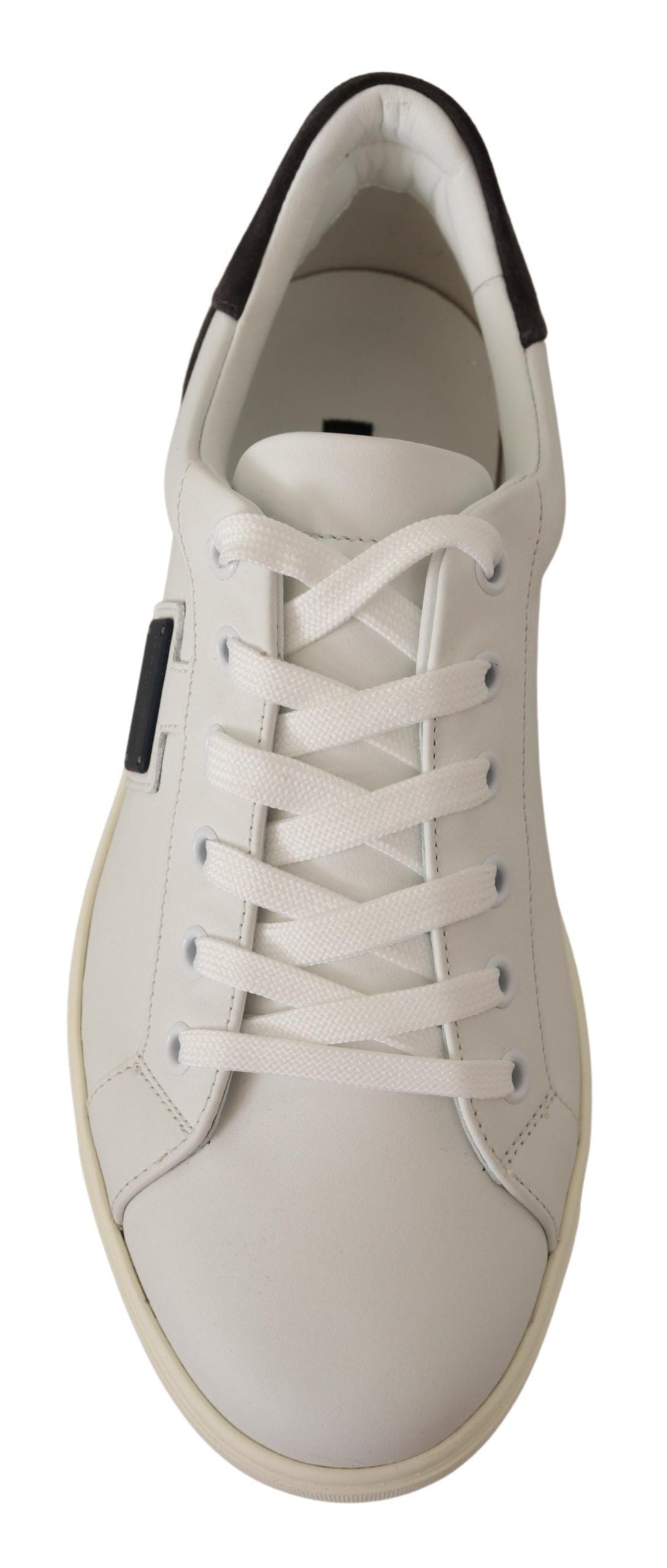 Dolce & Gabbana Quilted Leather Sneakers in White & Gray