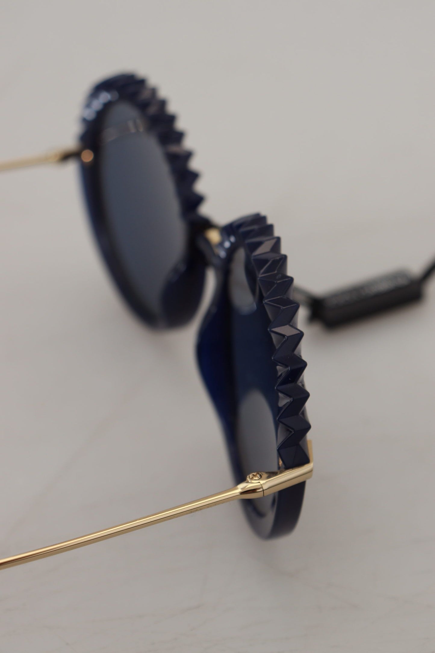 Dolce & Gabbana Elegant Navy-Gold Round Sunglasses