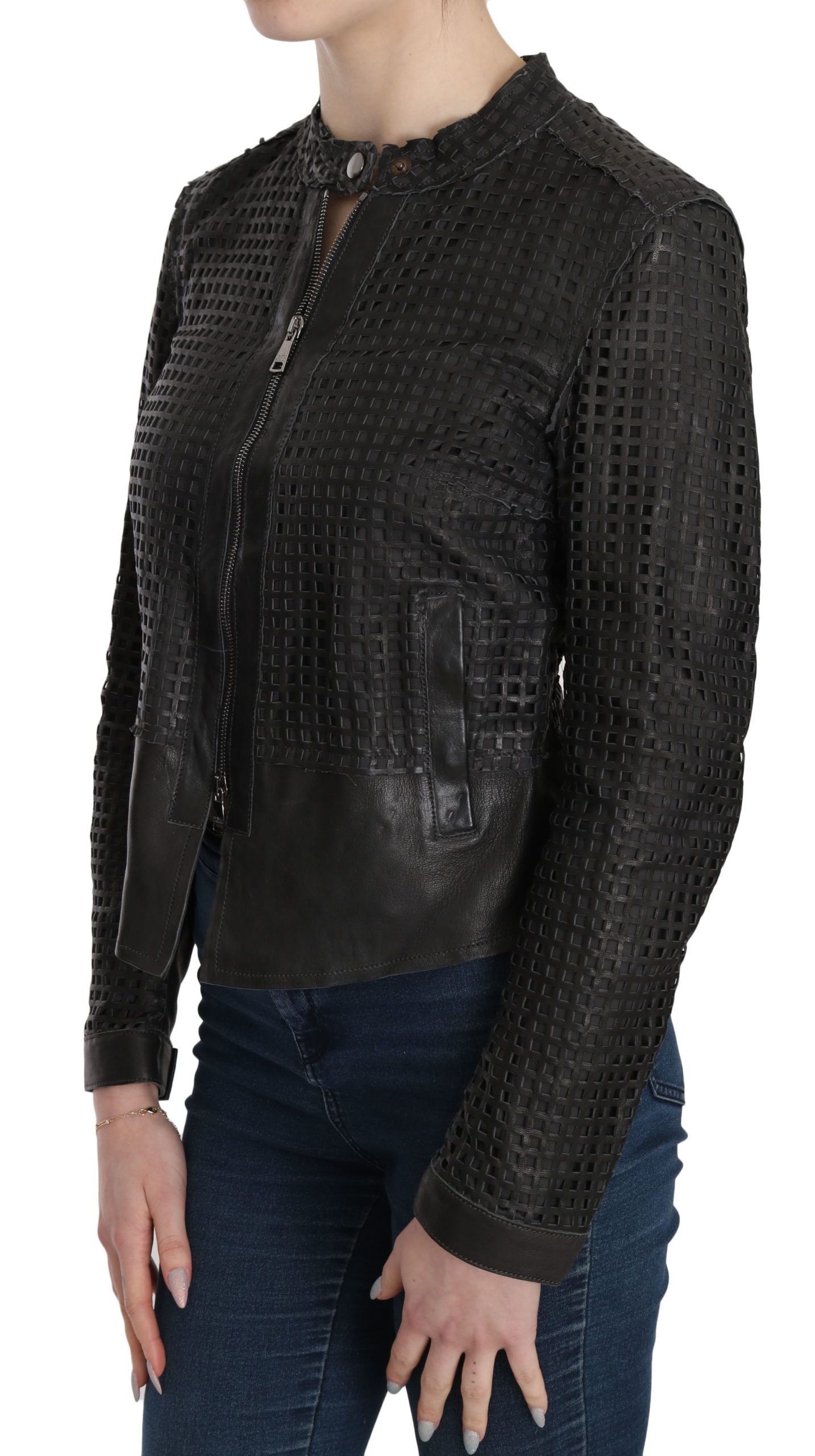 Dolce & Gabbana Elegant Black Leather Biker Jacket