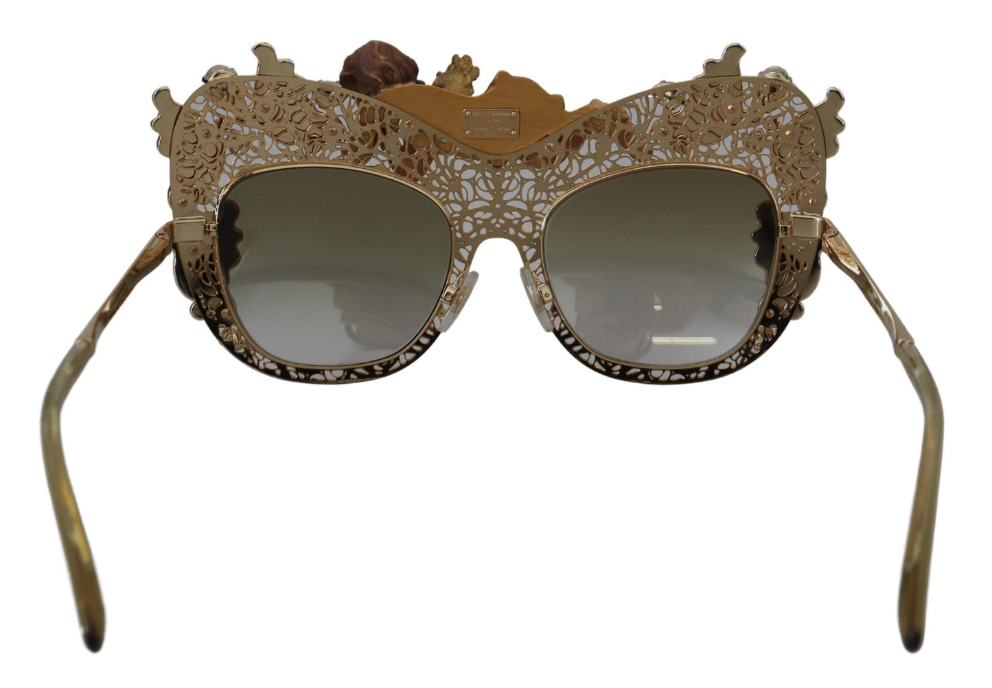 Dolce & Gabbana Elegant Gold Frame Women's Sunglasses with Crystals