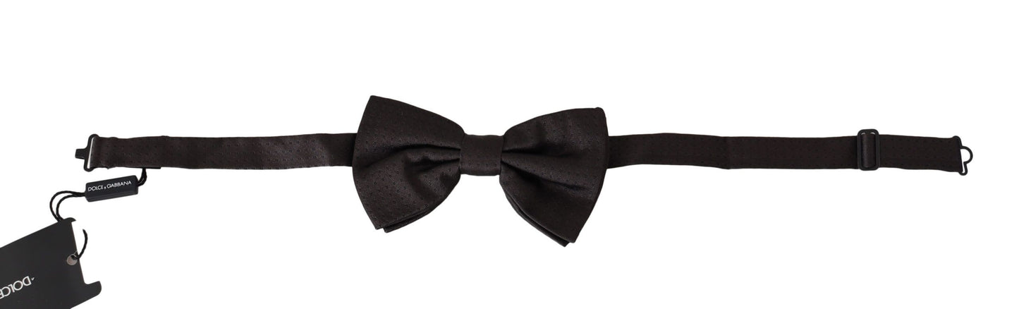 Dolce & Gabbana Elegant Silk Brown Dot Bow Tie