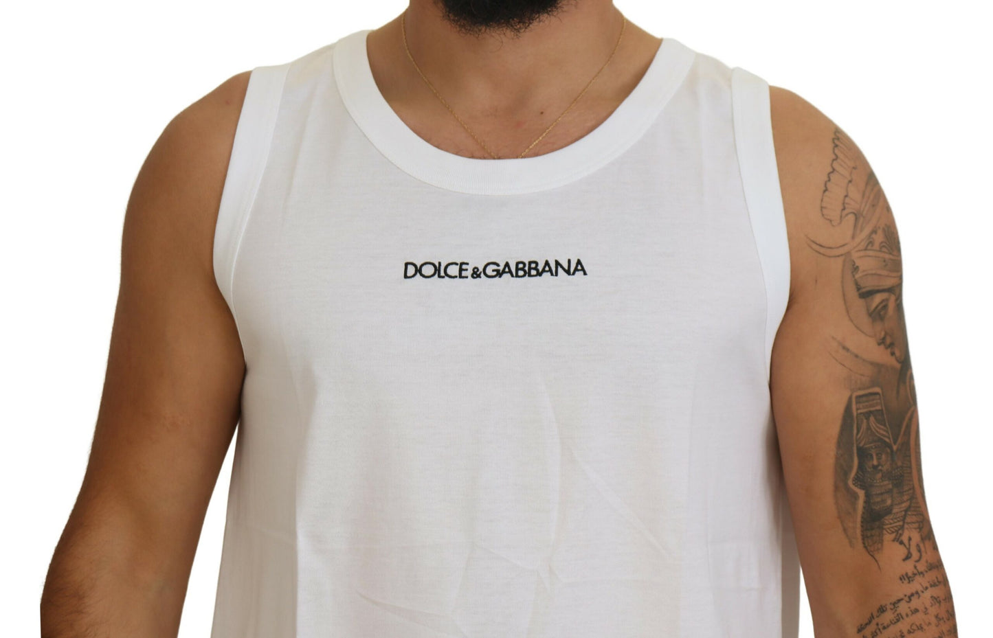 Dolce & Gabbana Elegant Sleeveless Logo Tank in Pure White