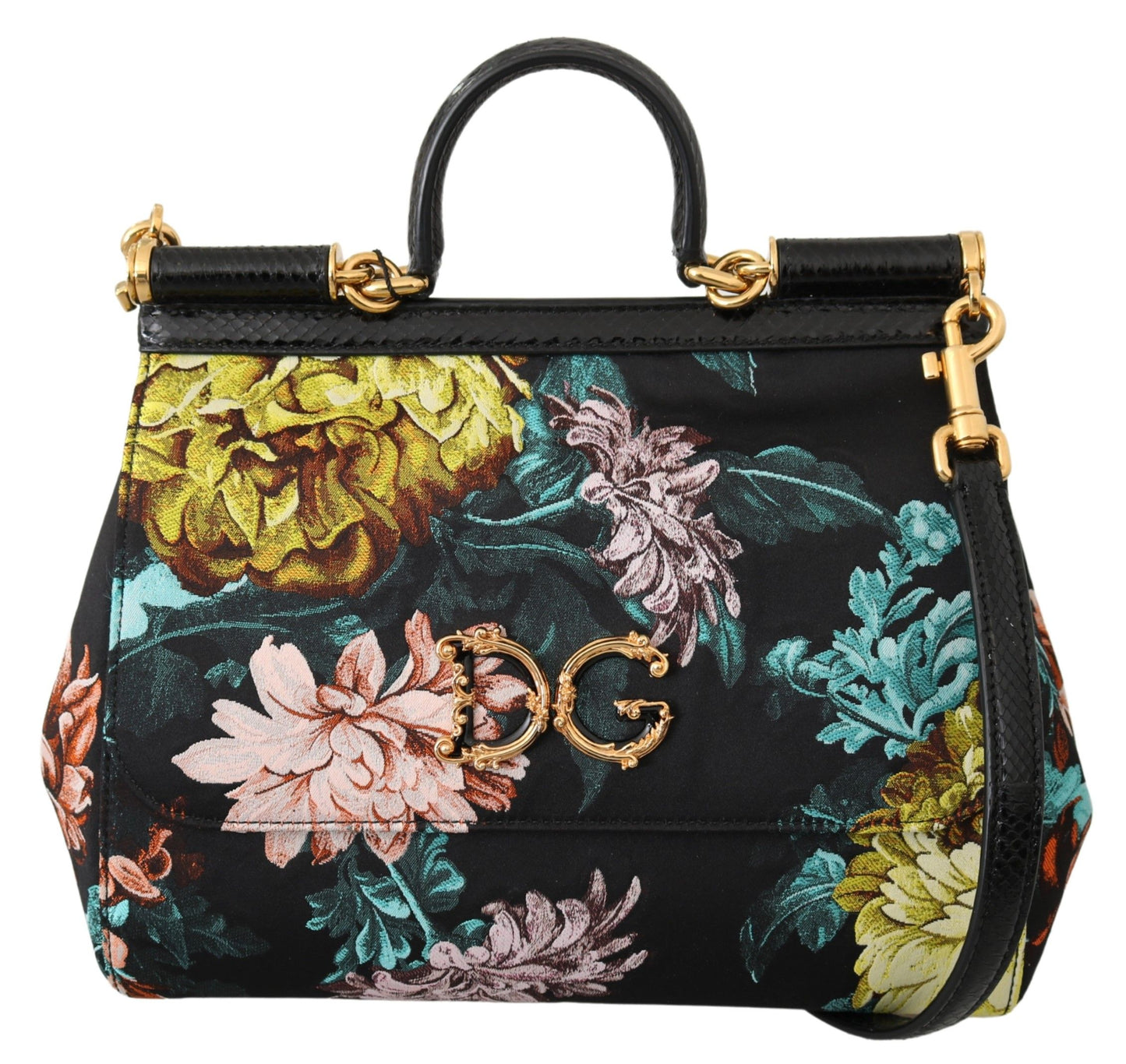 Dolce & Gabbana Elegant Floral Sicily Shoulder Bag