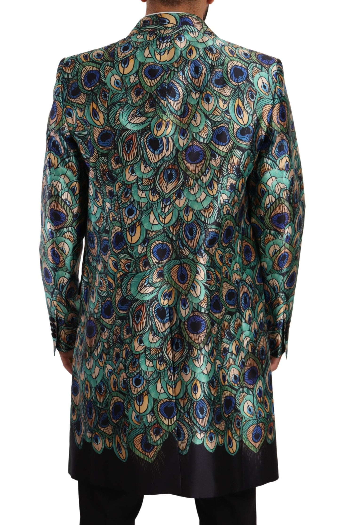 Dolce & Gabbana Elegant Multicolor Silk Overcoat Jacket