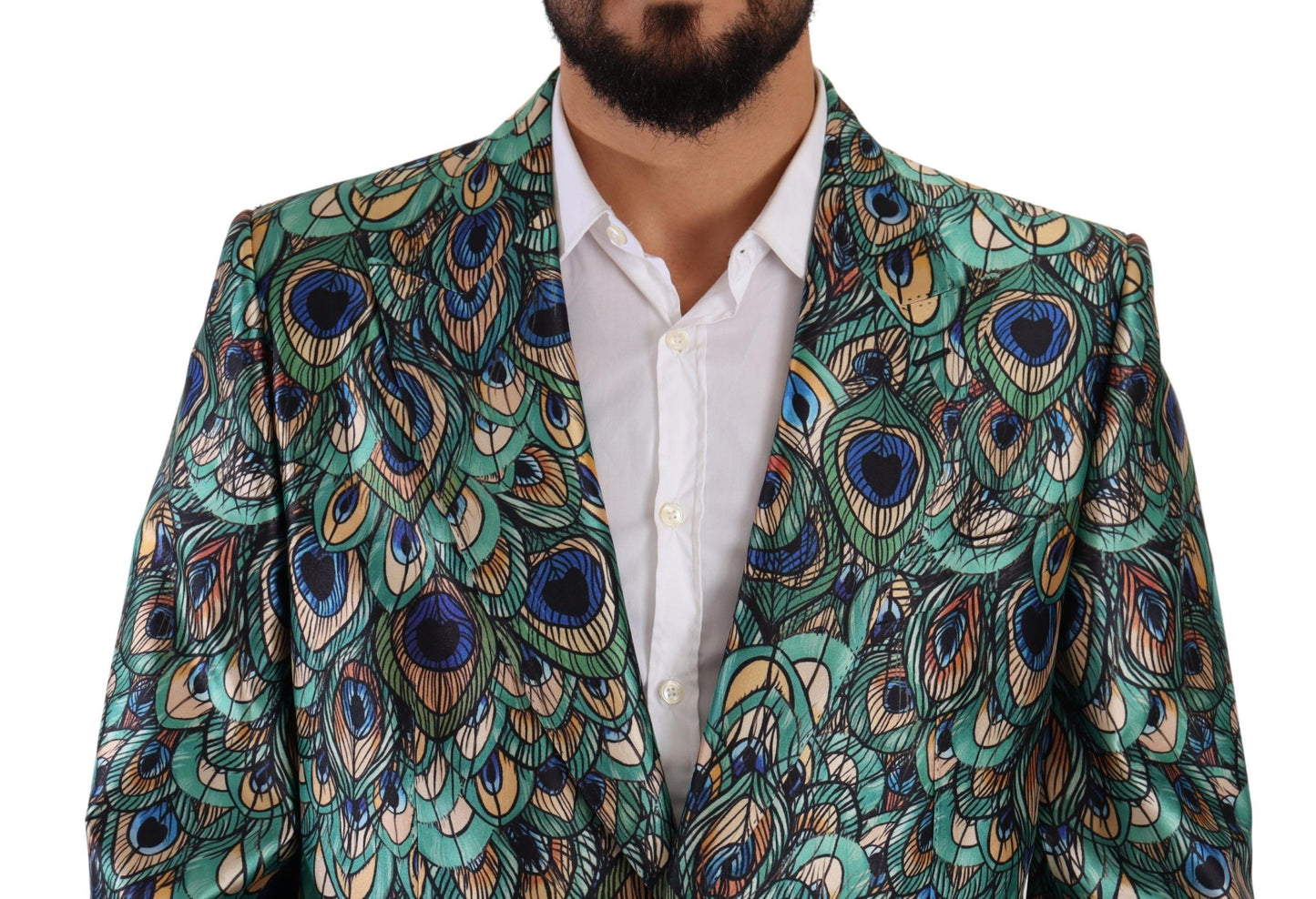 Dolce & Gabbana Elegant Multicolor Silk Overcoat Jacket