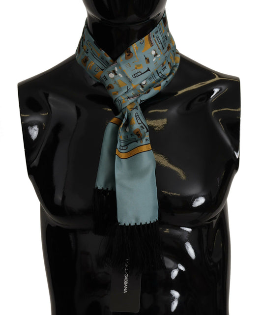 Dolce & Gabbana Elegant Silk Men's Scarf in Timeless Blue