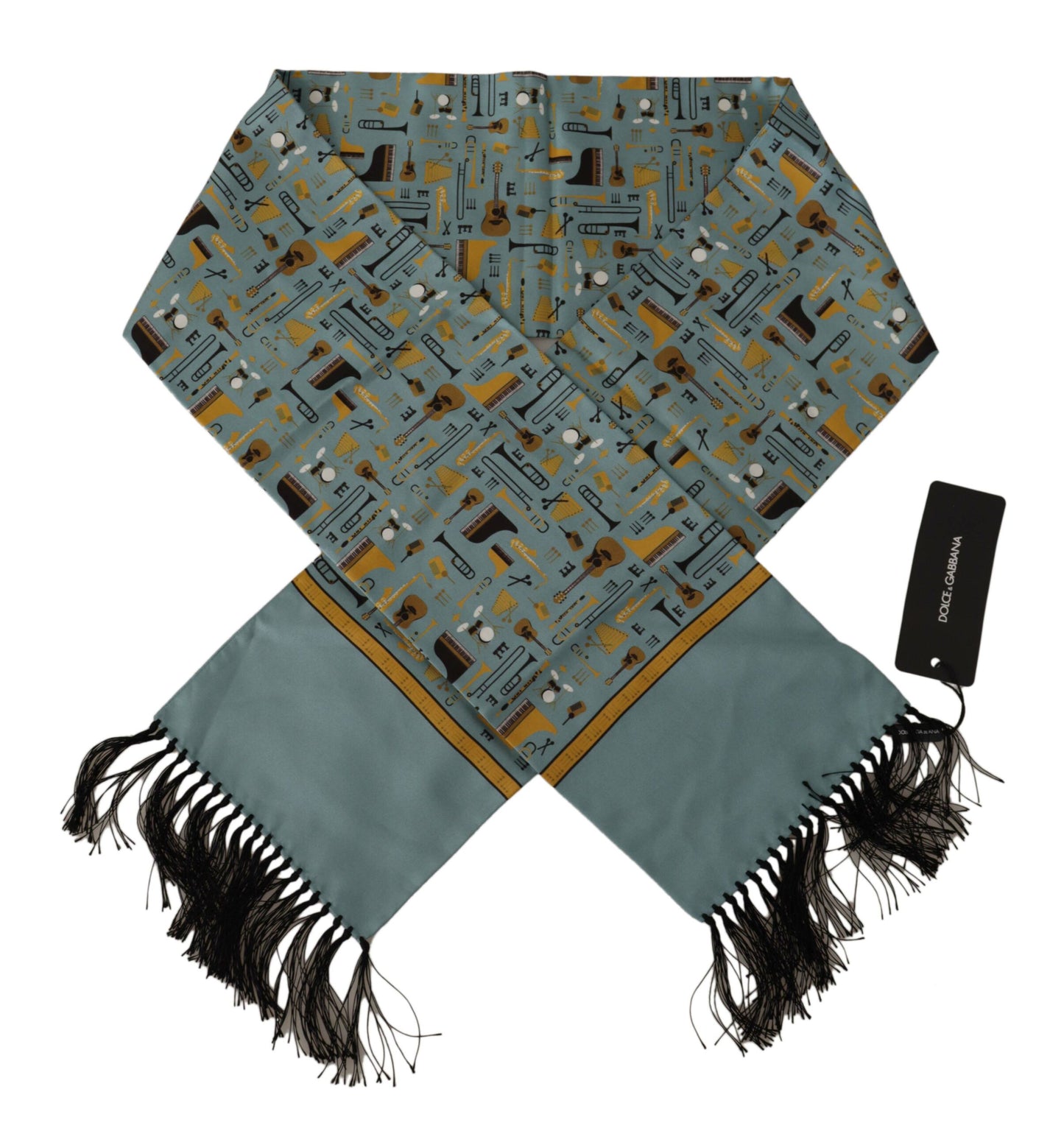 Dolce & Gabbana Elegant Silk Men's Scarf in Timeless Blue