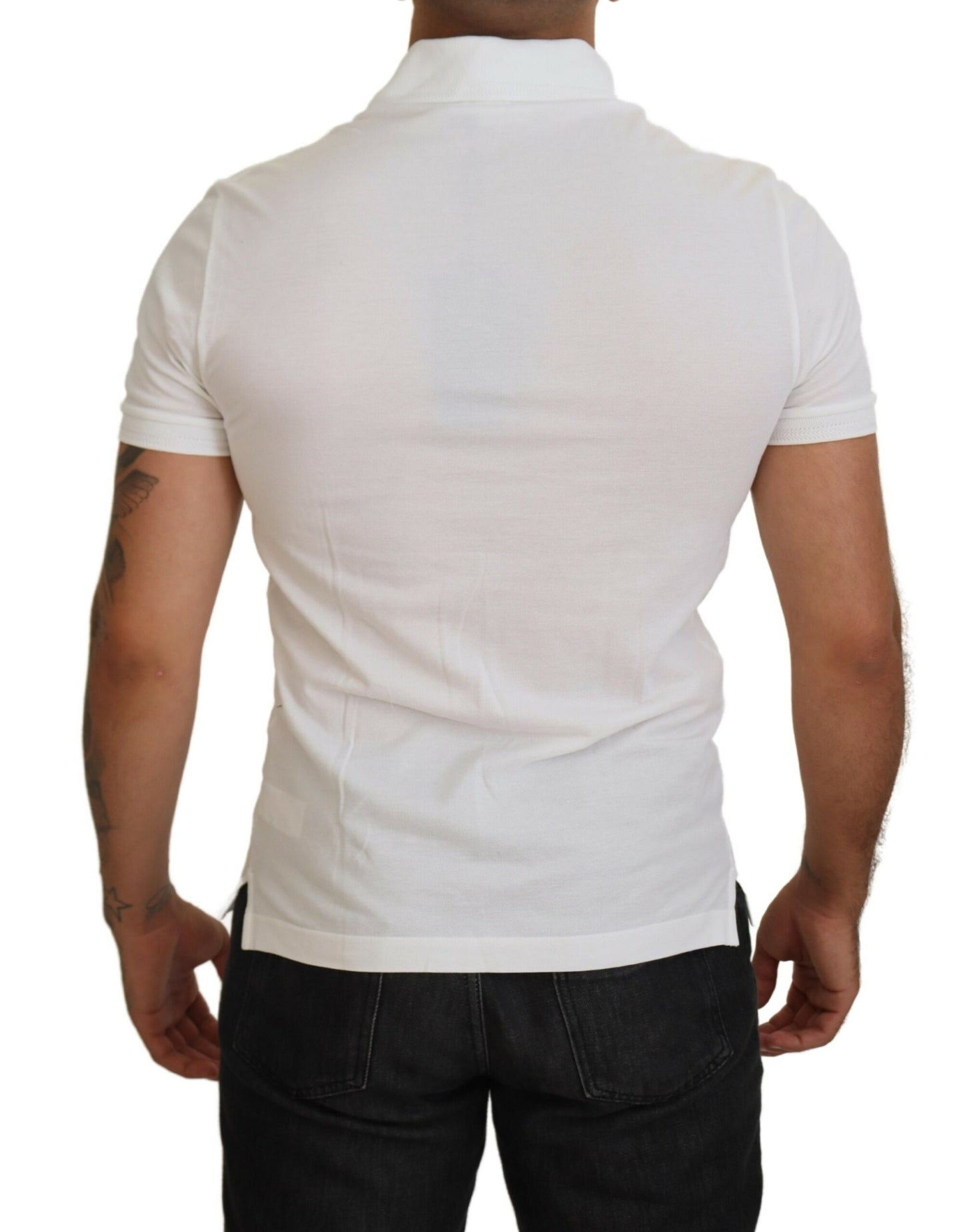 Dolce & Gabbana Elegant White Cotton Blend Polo