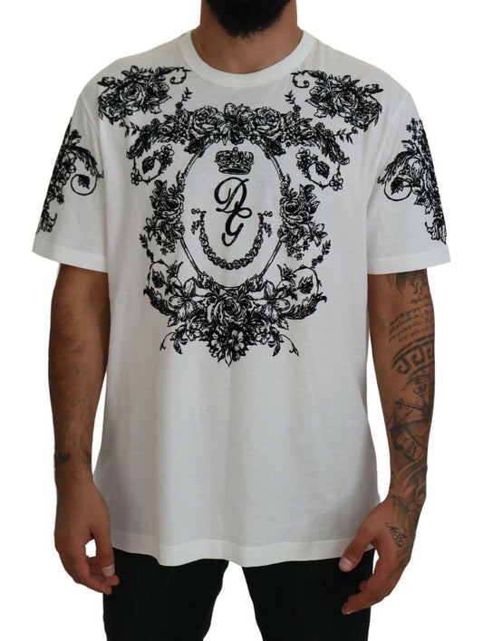 Dolce & Gabbana Elegant White Crew Neck Cotton Tee