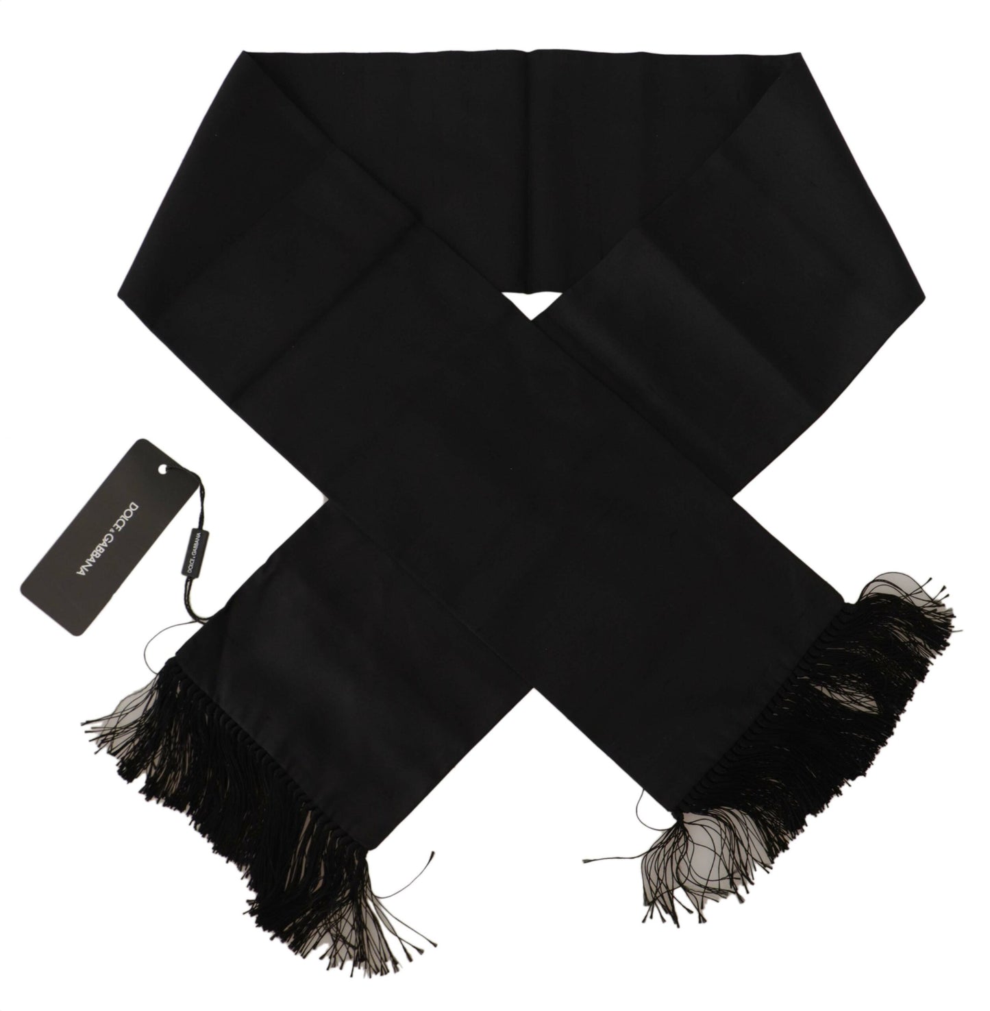 Dolce & Gabbana Elegant Black Silk Men's Scarf