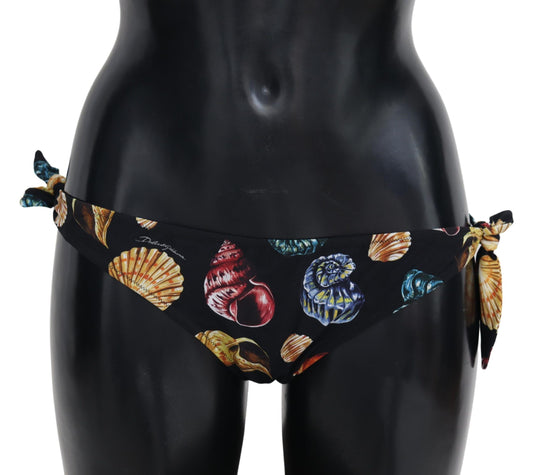 Dolce & Gabbana Chic Seashell Print Side-Tie Bikini Bottom