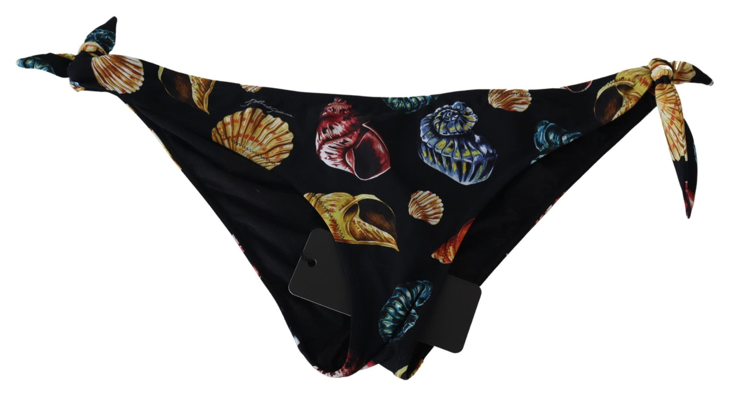 Dolce & Gabbana Chic Seashell Print Side-Tie Bikini Bottom