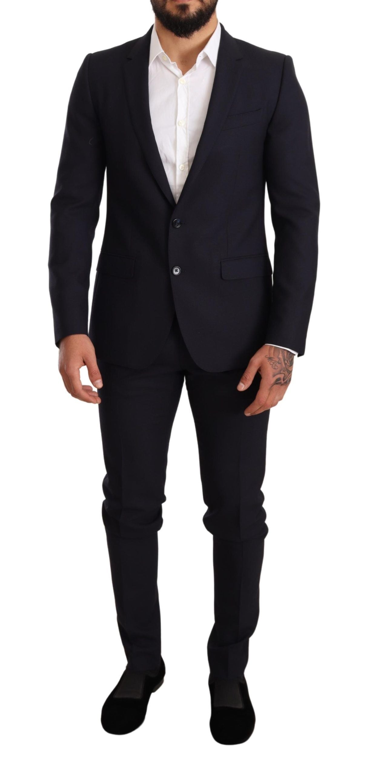 Dolce & Gabbana Blue Fantasy Slim Fit Wool MARTINI Suit