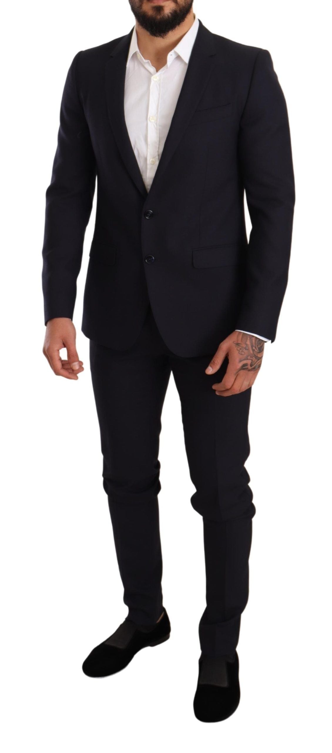 Dolce & Gabbana Blue Fantasy Slim Fit Wool MARTINI Suit