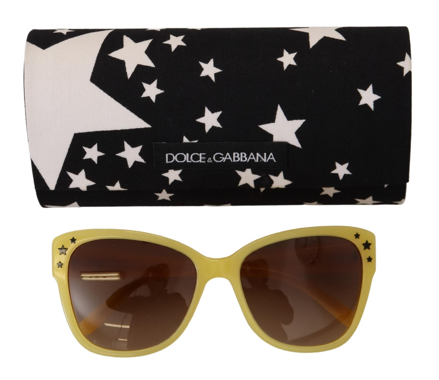 Dolce & Gabbana Chic Yellow Acetate Gradient Sunglasses