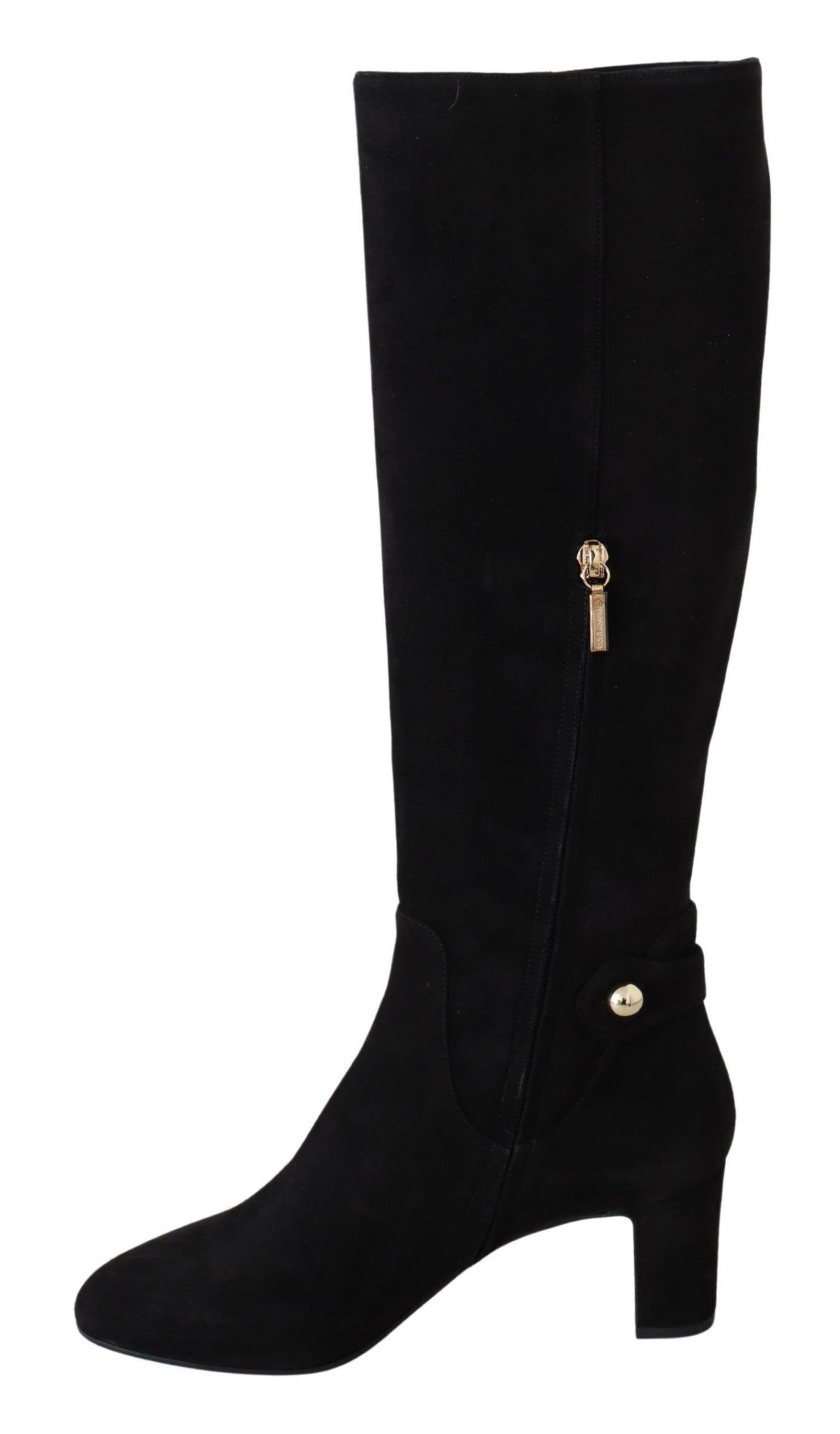 Dolce & Gabbana Elegant Black Suede Vally Boots