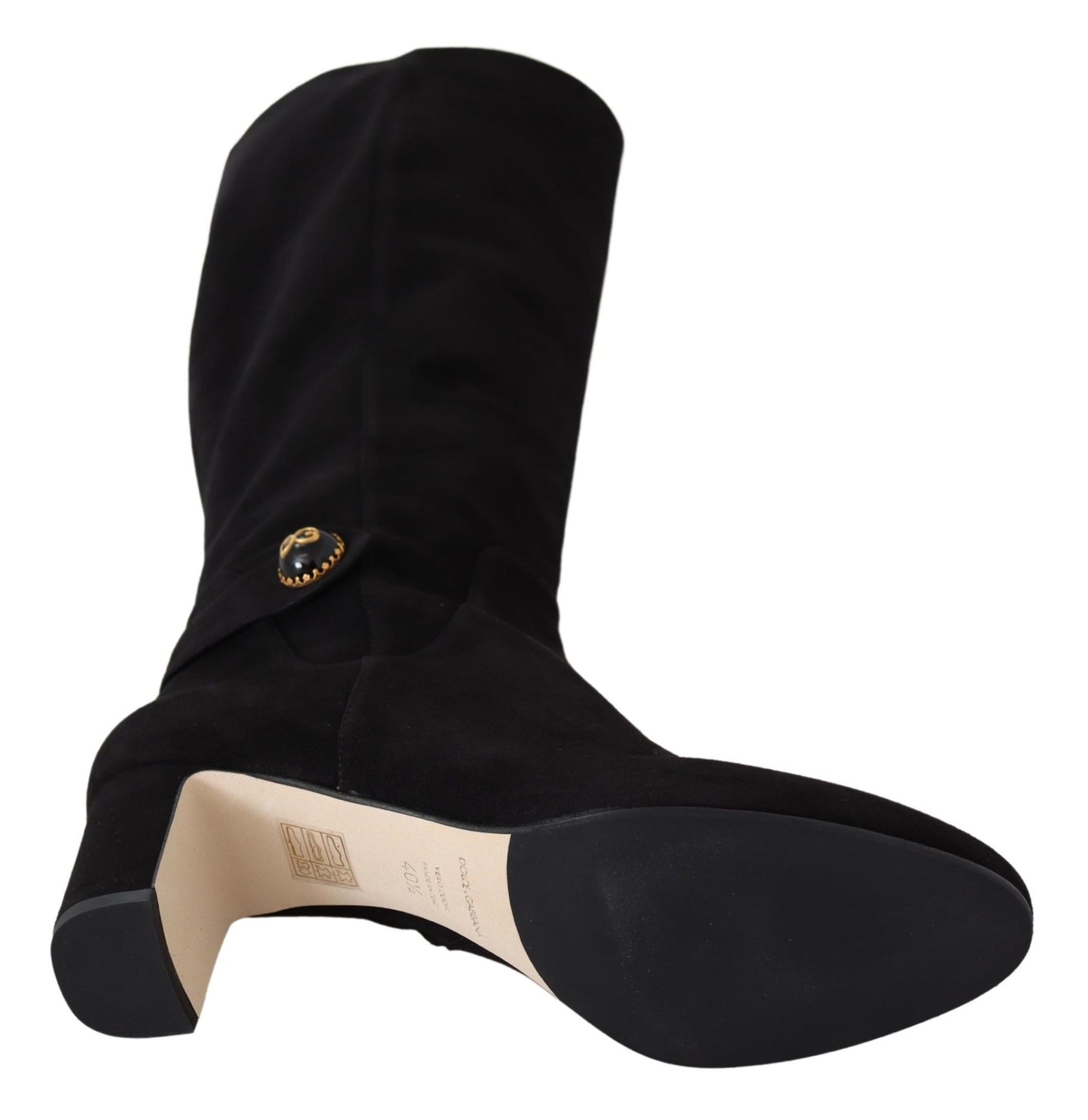 Dolce & Gabbana Elegant Black Suede Vally Boots