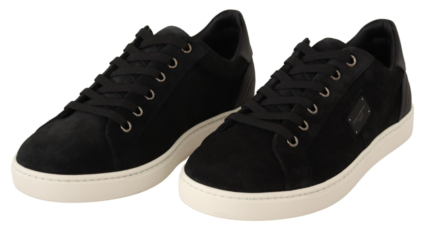 Dolce & Gabbana Elegant Black Leather Casual Sneakers