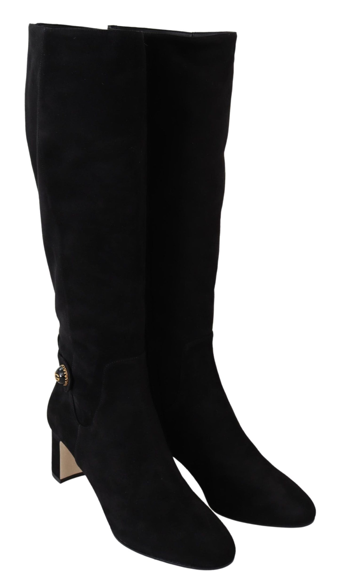 Dolce & Gabbana Elegant Black Suede Vally Boots