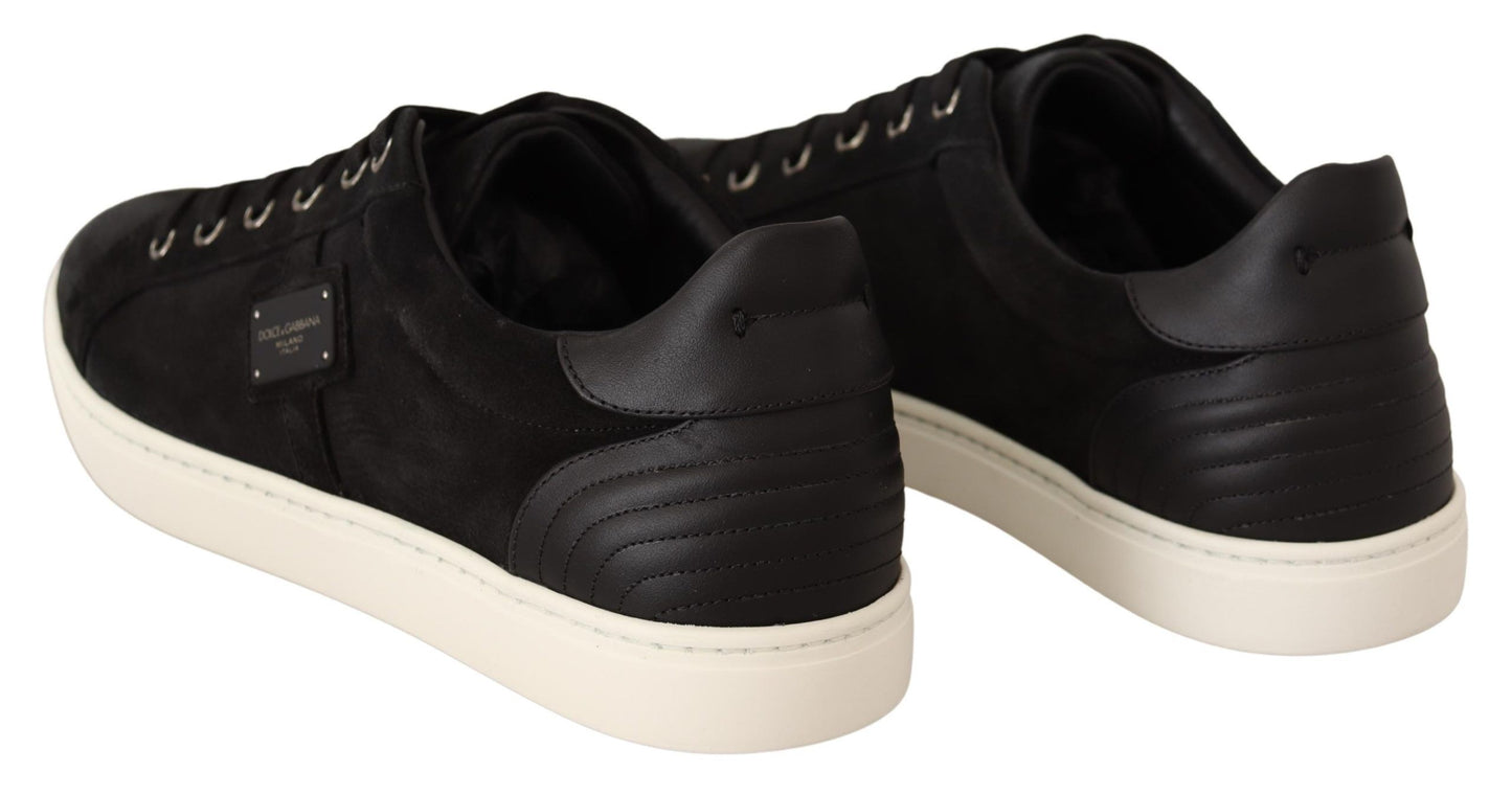 Dolce & Gabbana Elegant Black Leather Casual Sneakers