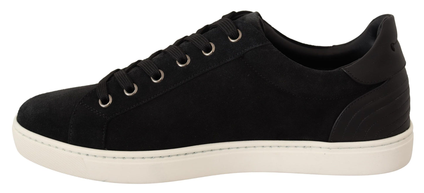 Dolce & Gabbana Elegant Black Leather Casual Sneakers