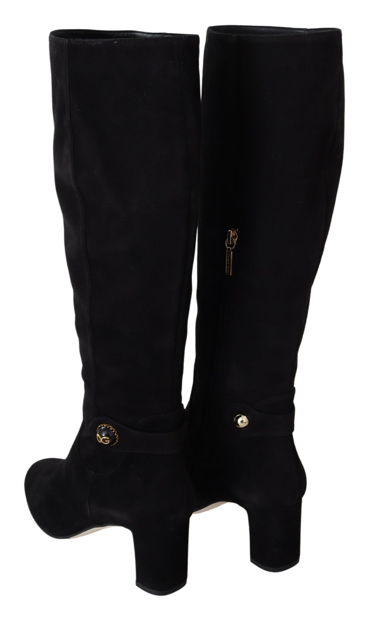 Dolce & Gabbana Elegant Black Suede Vally Boots