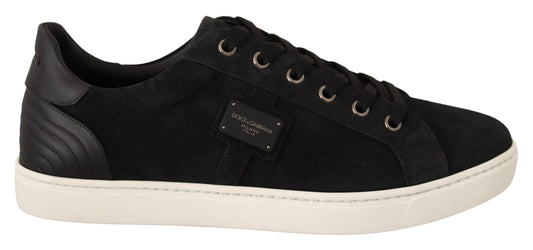 Dolce & Gabbana Elegant Black Leather Casual Sneakers