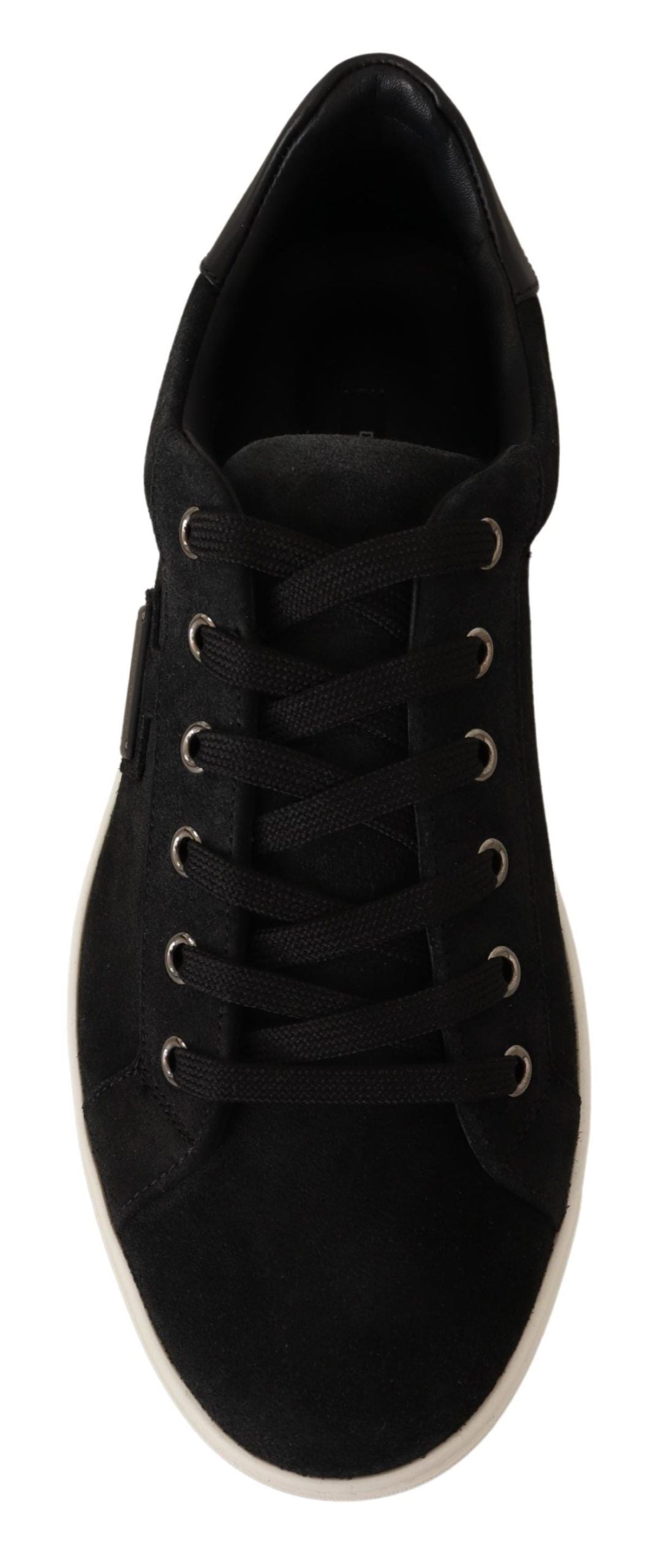 Dolce & Gabbana Elegant Black Leather Casual Sneakers