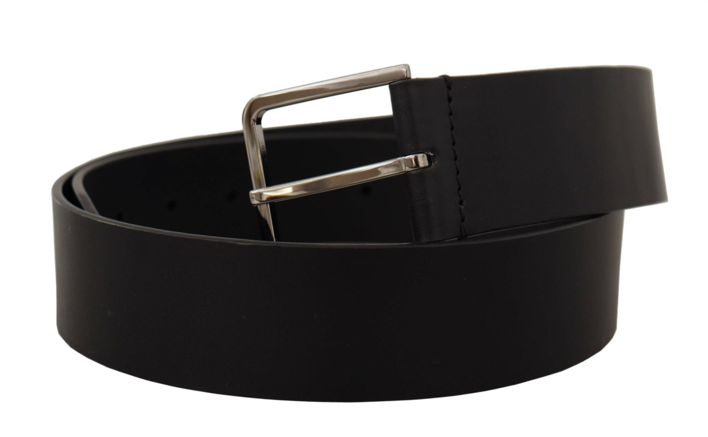 Dolce & Gabbana Elegant Black Leather Belt with Metal Buckle