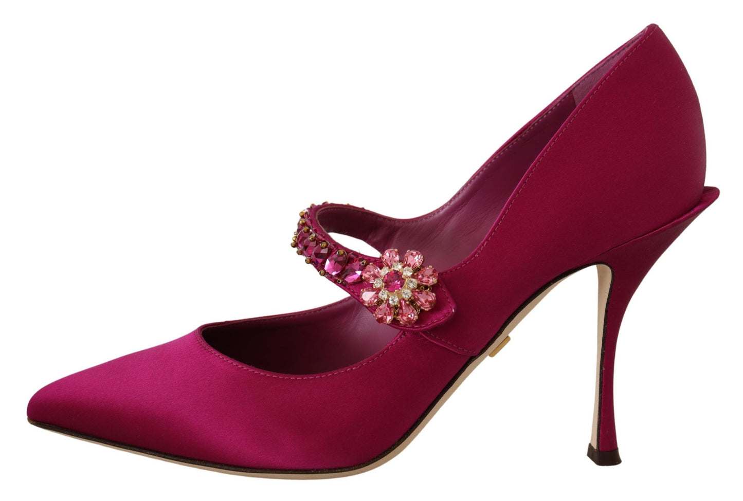 Dolce & Gabbana Elegant Pink Satin Crystal Stilettos