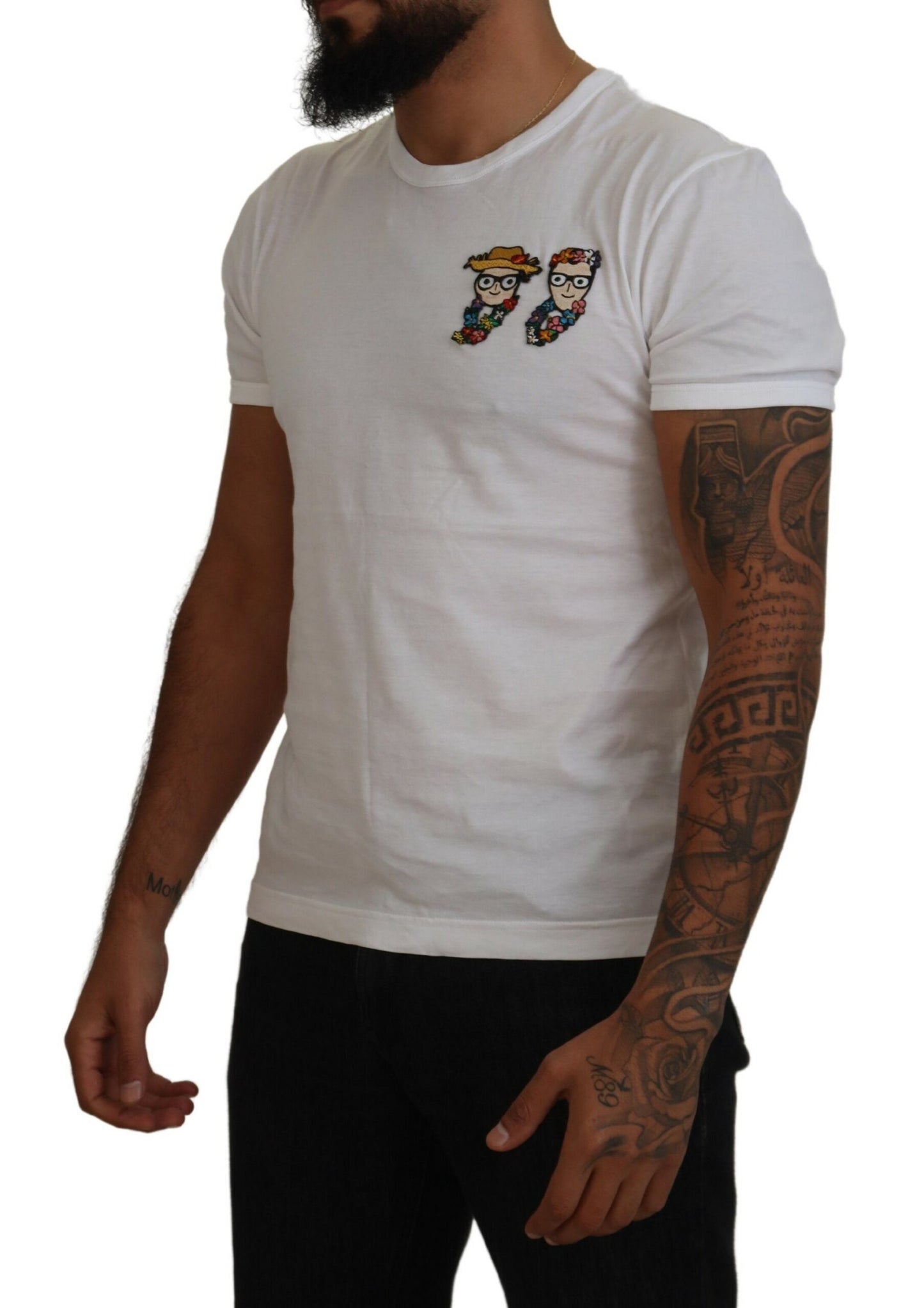 Dolce & Gabbana Elegant White Cotton Tee with #DGFamily Logo