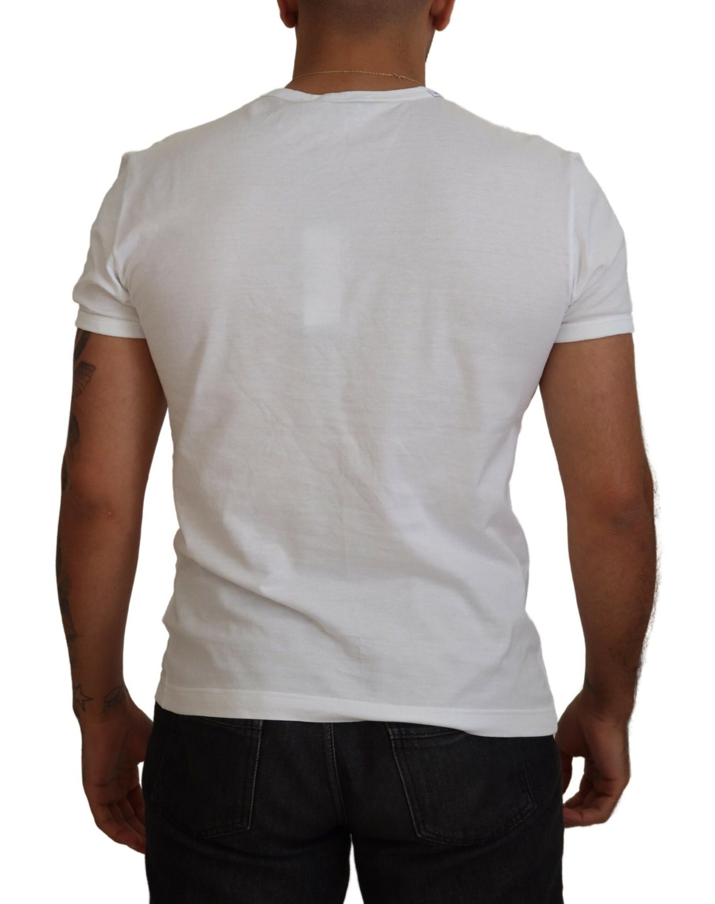 Dolce & Gabbana Elegant White Cotton Tee with #DGFamily Logo