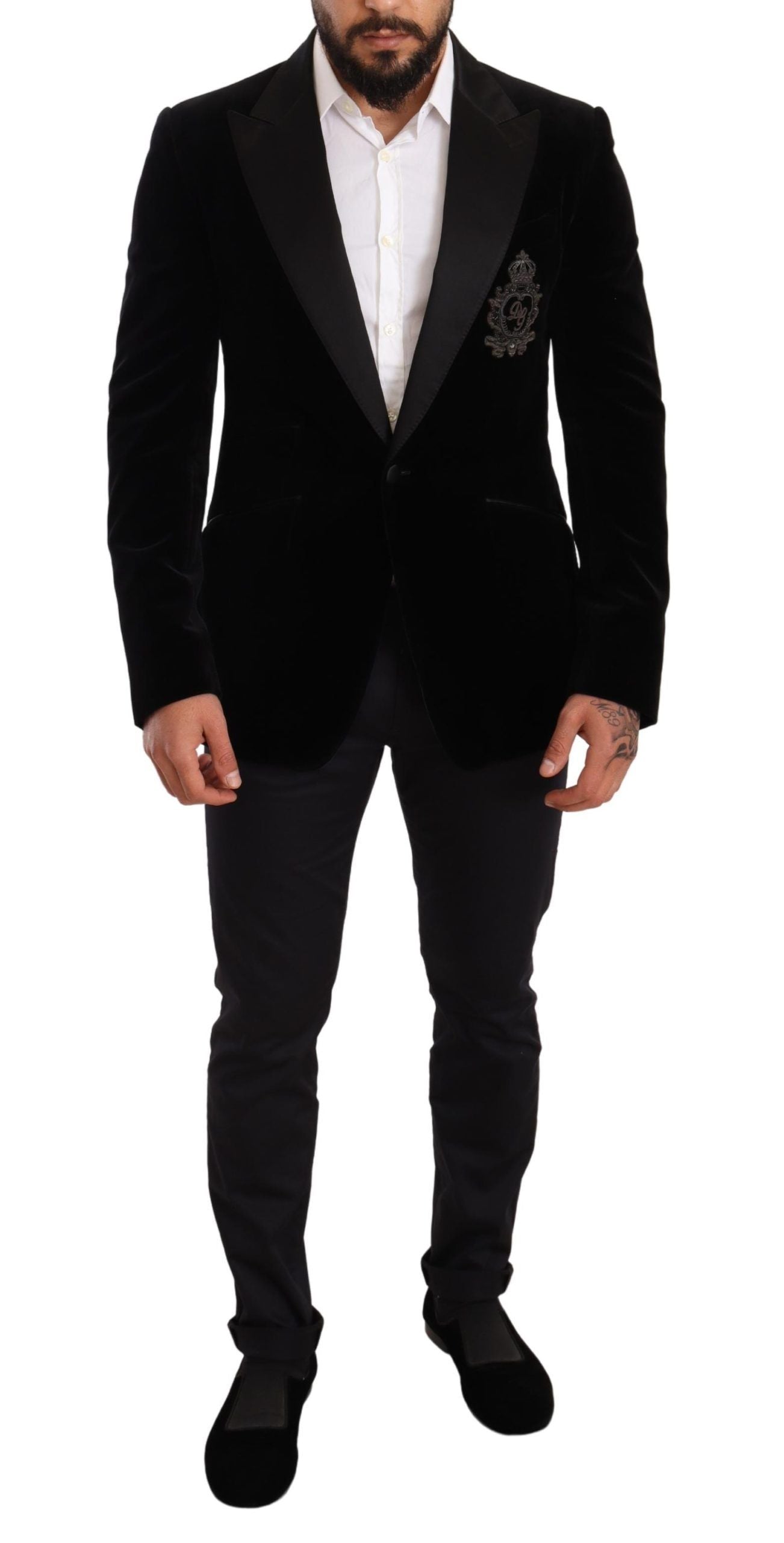 Dolce & Gabbana Elegant Slim Fit Sicilia Blazer with Embroidery