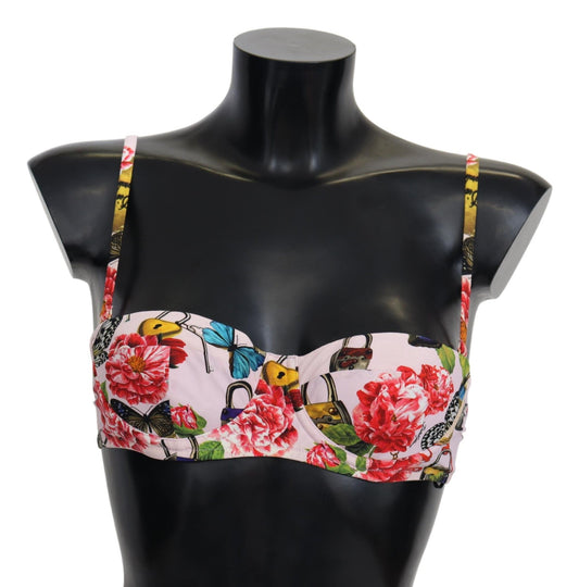 Dolce & Gabbana Vibrant Floral Bikini Top - Lightweight & Elastic