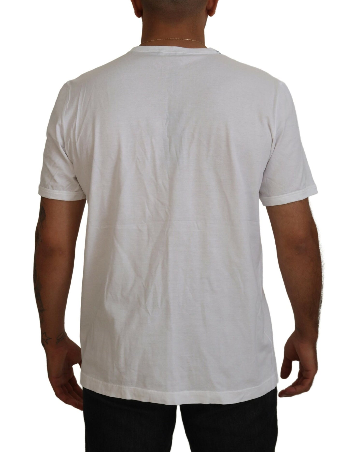 Dolce & Gabbana Elegant White Crew Neck Cotton Tee