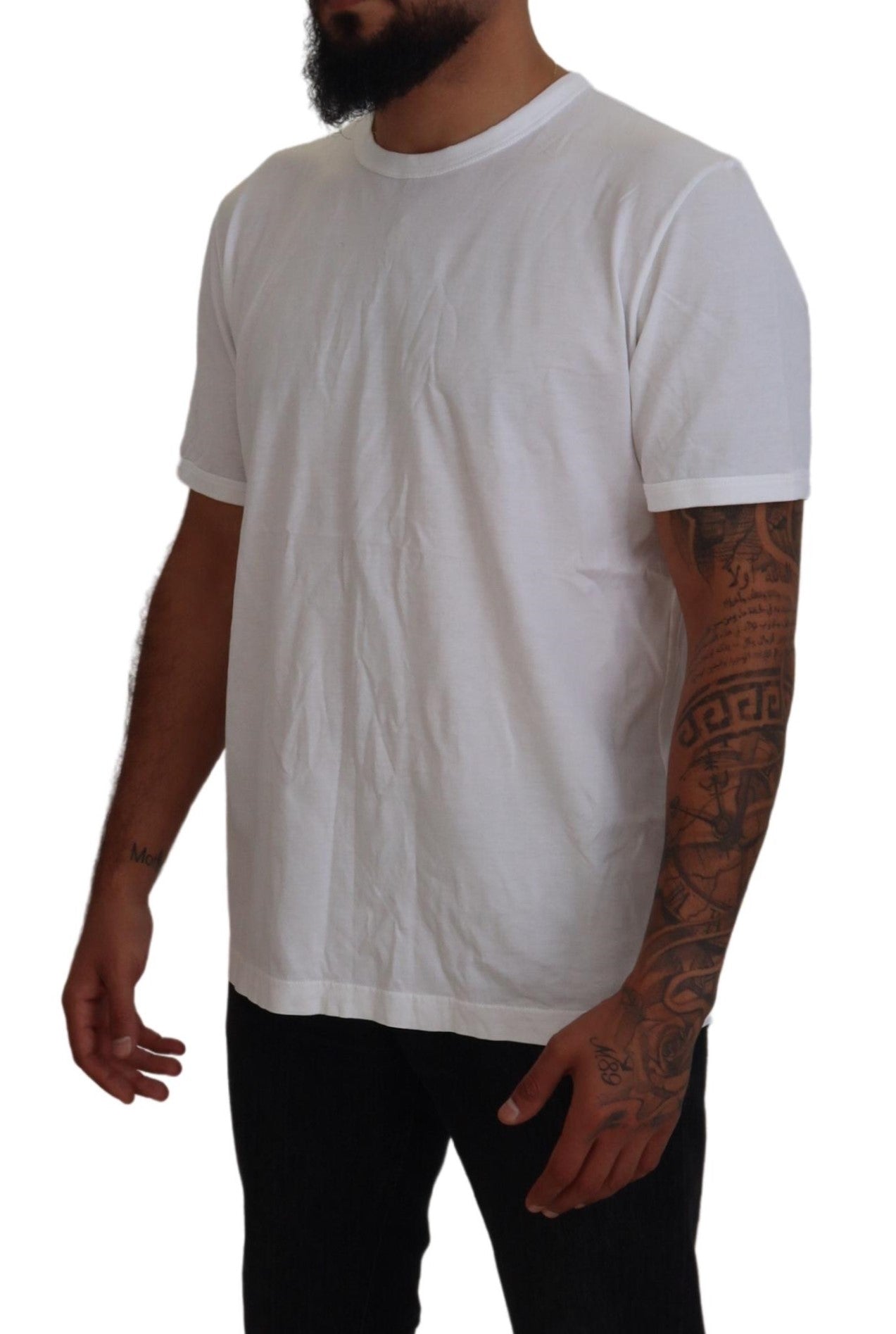 Dolce & Gabbana Elegant White Crew Neck Cotton Tee