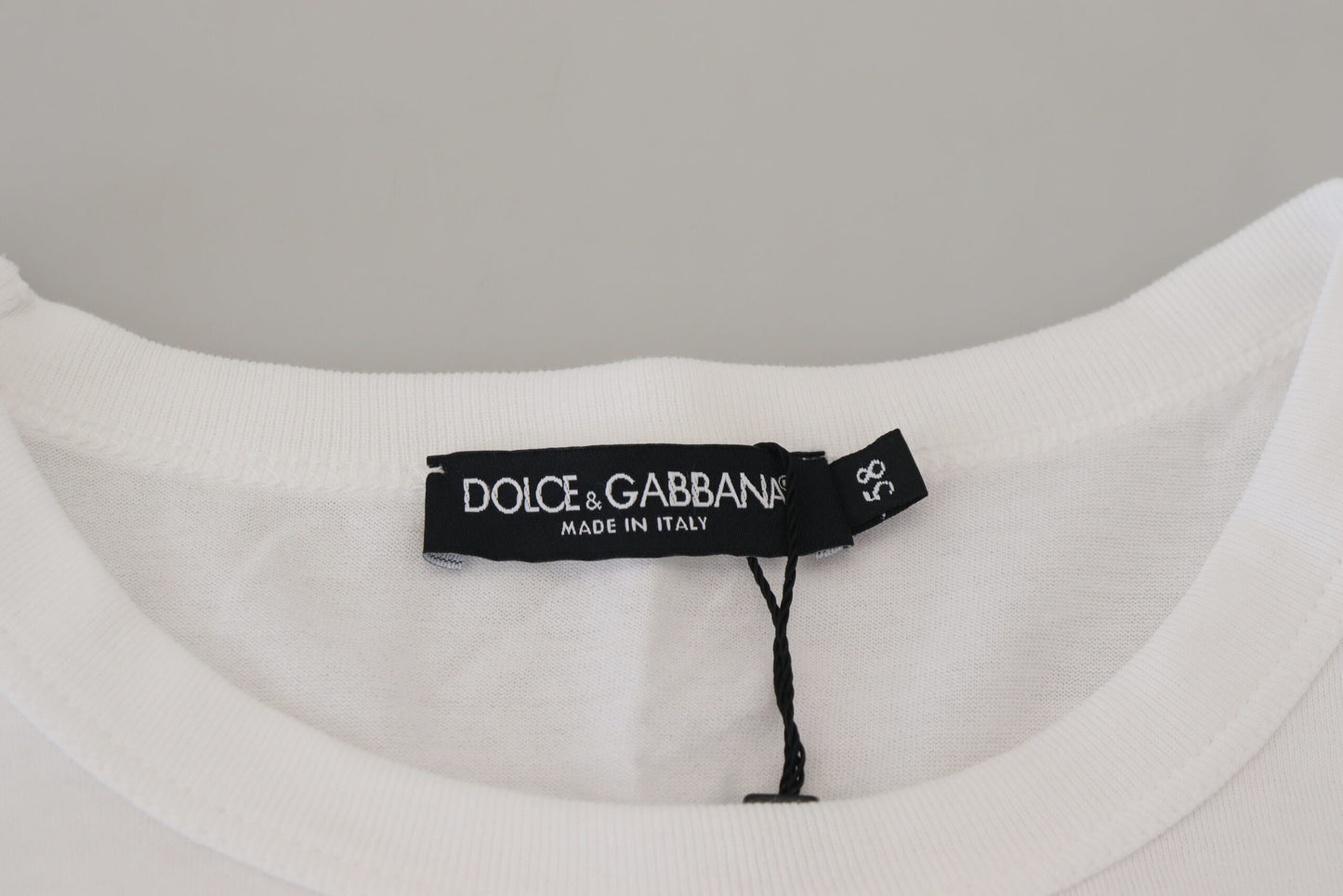 Dolce & Gabbana Elegant White Crew Neck Cotton Tee